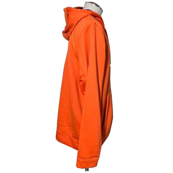 Men’s Under Armour Neon Orange Loose Hoodie Size Large Logo Hooded - Picture 3 of 10